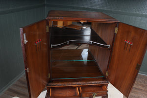 English Burl Walnut Cocktail Cabinet c.1930