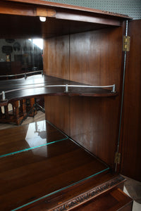 English Burl Walnut Cocktail Cabinet c.1930