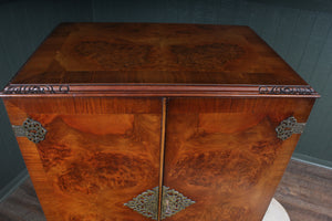 English Burl Walnut Cocktail Cabinet c.1930