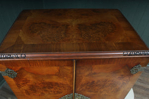English Burl Walnut Cocktail Cabinet c.1930