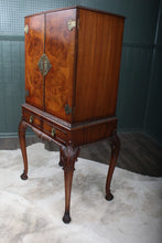 Load image into Gallery viewer, English Burl Walnut Cocktail Cabinet c.1930
