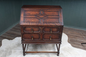 English Oak Barley Twist Fallfront Desk c.1900