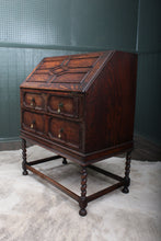 Load image into Gallery viewer, English Oak Barley Twist Fallfront Desk c.1900