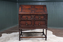 Load image into Gallery viewer, English Oak Barley Twist Fallfront Desk c.1900