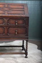 Load image into Gallery viewer, English Oak Barley Twist Fallfront Desk c.1900