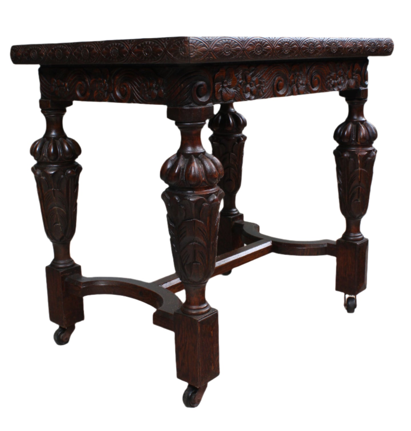 English Carved Oak Coffee Table c.1920