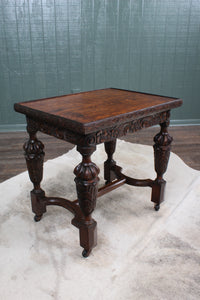 English Carved Oak Coffee Table c.1920