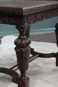 English Carved Oak Coffee Table c.1920