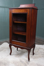 Load image into Gallery viewer, Petite Inlaid English Walnut Display Cabinet c.1900