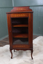 Load image into Gallery viewer, Petite Inlaid English Walnut Display Cabinet c.1900