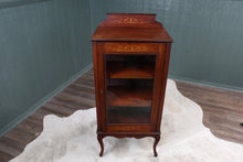 Load image into Gallery viewer, Petite Inlaid English Walnut Display Cabinet c.1900