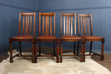 Load image into Gallery viewer, Set of 4 English Oak Pub Chairs c.1940