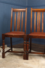 Load image into Gallery viewer, Set of 4 English Oak Pub Chairs c.1940