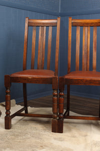 Set of 4 English Oak Pub Chairs c.1940