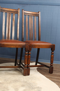 Set of 4 English Oak Pub Chairs c.1940