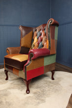 Load image into Gallery viewer, English Leather Chesterfield Wingback Chair