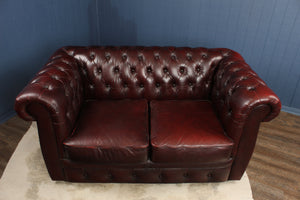 English Leather Chesterfield Sofa
