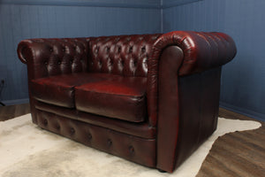 English Leather Chesterfield Sofa