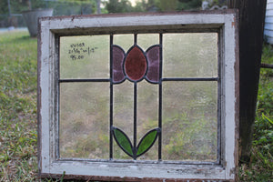 Antique English Stained Glass in Original Frame