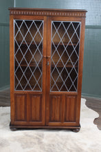 Load image into Gallery viewer, English Oak Leaded Glass Bookcase c.1930