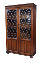 Load image into Gallery viewer, English Oak Leaded Glass Bookcase c.1930