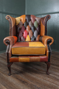 English Leather Wingback Handmade in Northern England