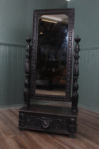 Carved Oak French Cheval c.1880