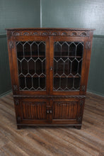 Load image into Gallery viewer, English Oak Linenfold Bookcase