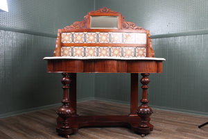 English Tile Back Victorian Washstand c.1890