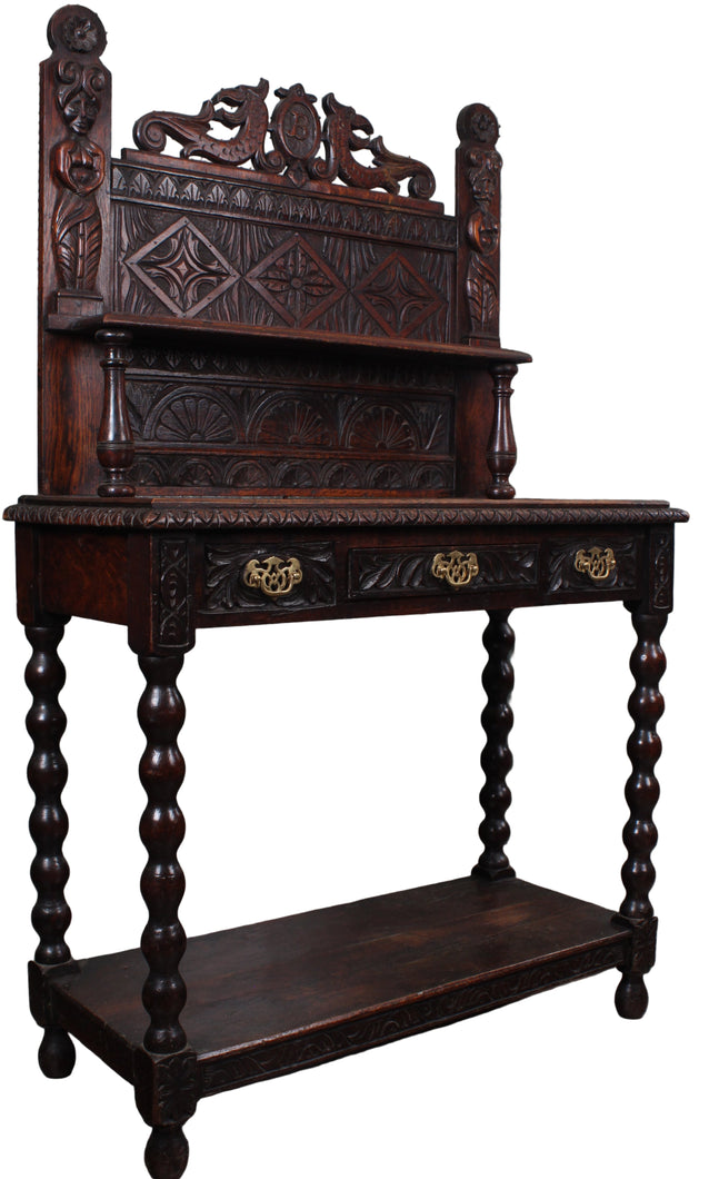 English Carved Oak Server c.1880