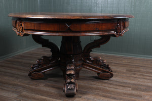 English Mahogany Leathered Center Table c1900