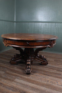 English Mahogany Leathered Center Table c1900