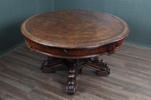 English Mahogany Leathered Center Table c1900