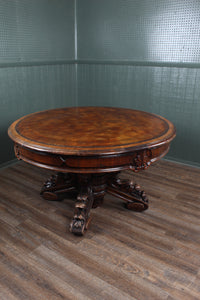 English Mahogany Leathered Center Table c1900