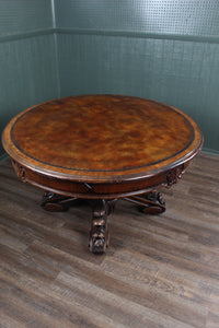 English Mahogany Leathered Center Table c1900