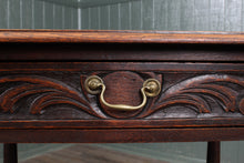 Load image into Gallery viewer, English Drawered Carved Oak Side Table c.1900