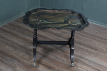 Load image into Gallery viewer, French Papier Mache Tray on Brass Footed Base c.1880