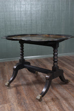 Load image into Gallery viewer, French Papier Mache Tray on Brass Footed Base c.1880