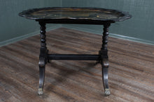 Load image into Gallery viewer, French Papier Mache Tray on Brass Footed Base c.1880