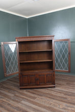 Load image into Gallery viewer, English Oak Leaded Glass Bookcase