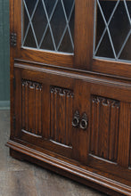 Load image into Gallery viewer, English Oak Leaded Glass Bookcase