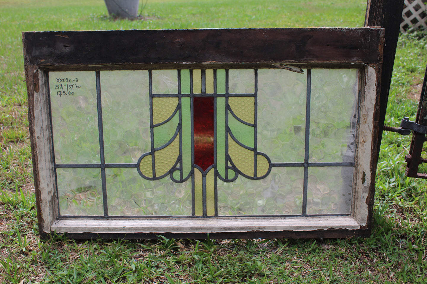 Antique English Stained Glass in Original Frame