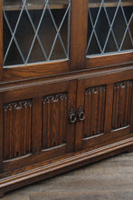 Load image into Gallery viewer, English Oak Leaded Glass Bookcase