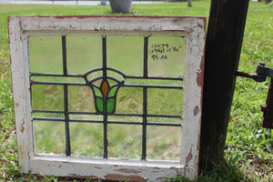 Antique English Stained Glass in Original Frame