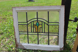 Antique English Stained Glass in Original Frame