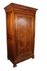 French Single Burl Wardrobe c 1870