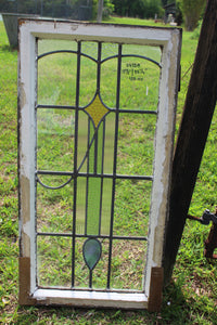 Antique English Stained Glass in Original Frame