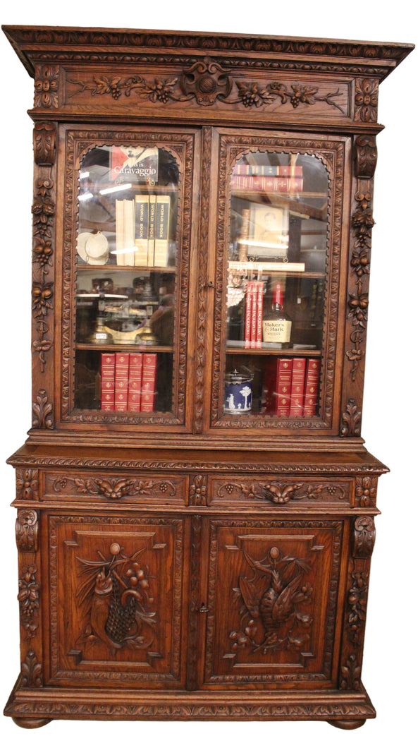 French Carved Oak Cabinet c.1880