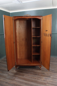 English Burl Walnut Gentlemans Wardrobe c.1940