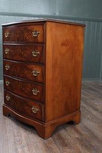 Petite English Burl Walnut Chest c.1900